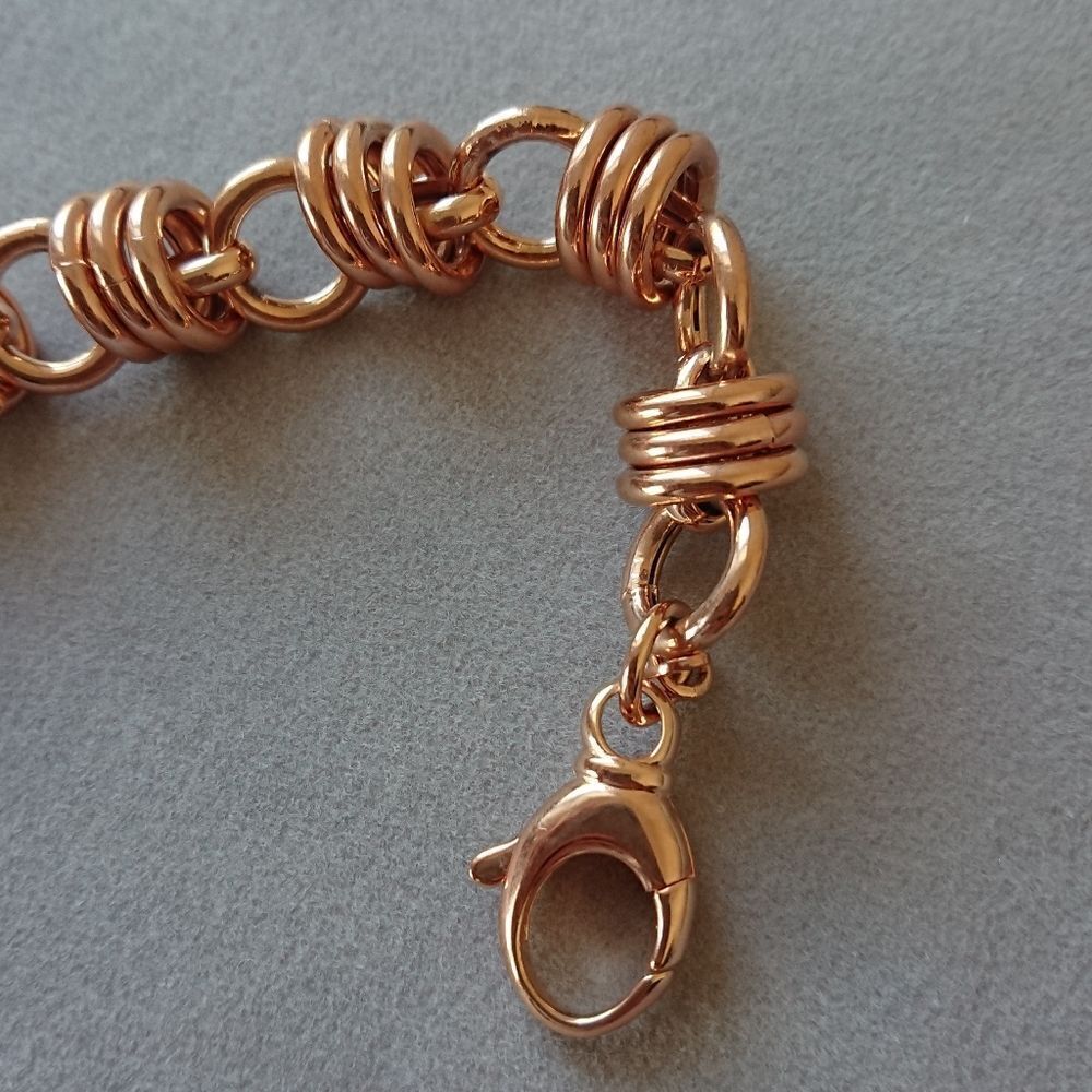 Bronze Milor Italy Rose Gold Tone Multi-circle Bracelet - Picture 4 of 7